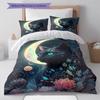 1PC Cute cat theme pattern Bedding Quilt Set Quilt Cover Pillowcase Home Decoration Birthday Gift (1 * duvet cover + 2 * pillowcase, without core)