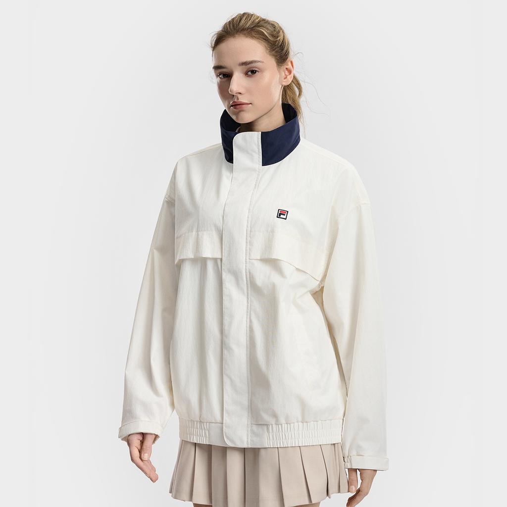 Fila Теннисный Модный Удобный Повседневный Спортивный Рабочая одежда Универсальная Тканая Куртка Унисекс куртки Облако-Гриб-Белый A51U613701FWT
