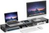 EAYHM Подставка для двух мониторов с USB-портом, настольная, 2-экранный дисплей, 3 уровня ширины, регулируемый монитор, подходящий для компьютеров с портом/2 розетками, подставка, подставка,