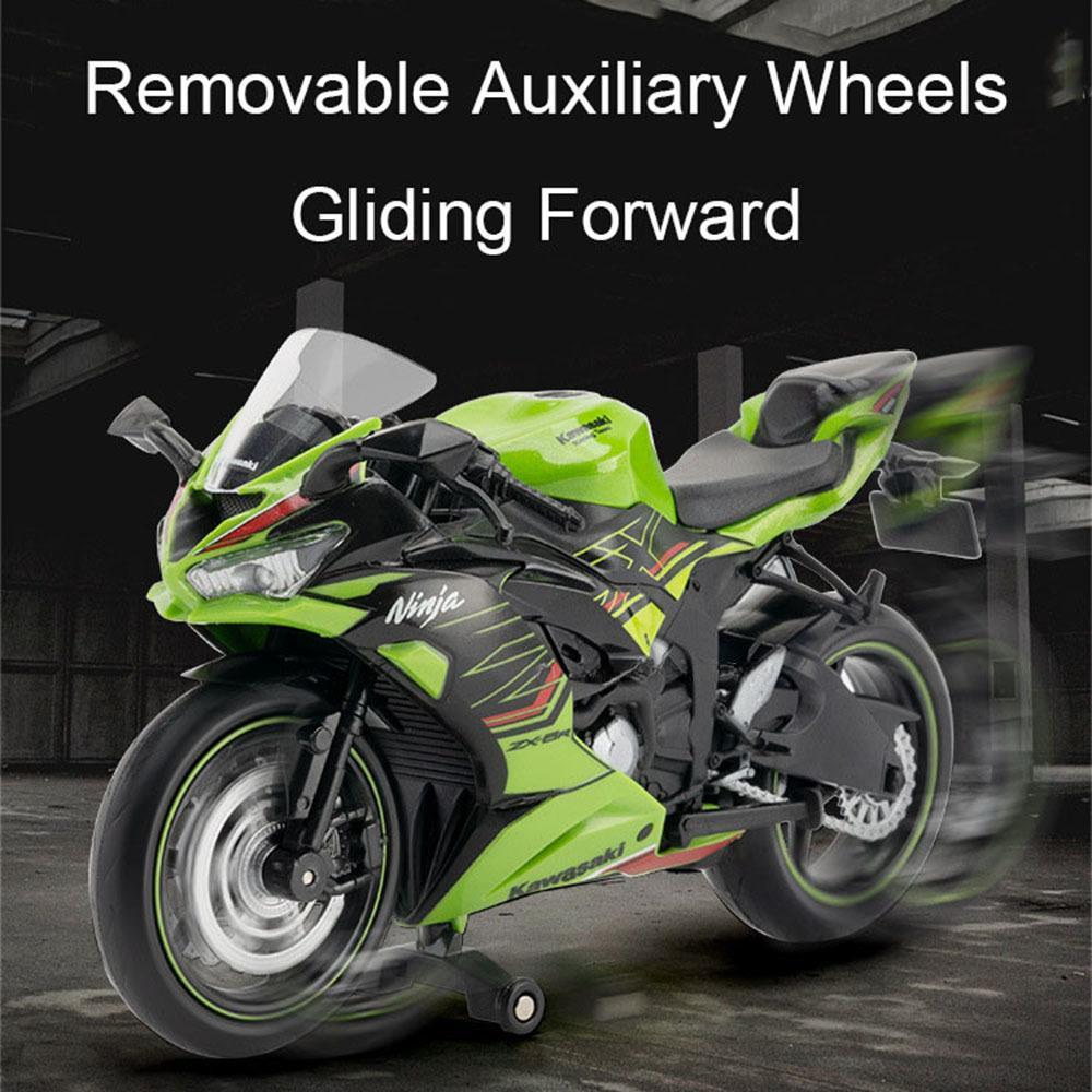 1/12 Kawasaki NIJIA ZX6R мотоцикл игрушечная модель легкосплавного автомобиля переднее колесо левое правое рулевое колесо подвеска транспортное средство детский подарок