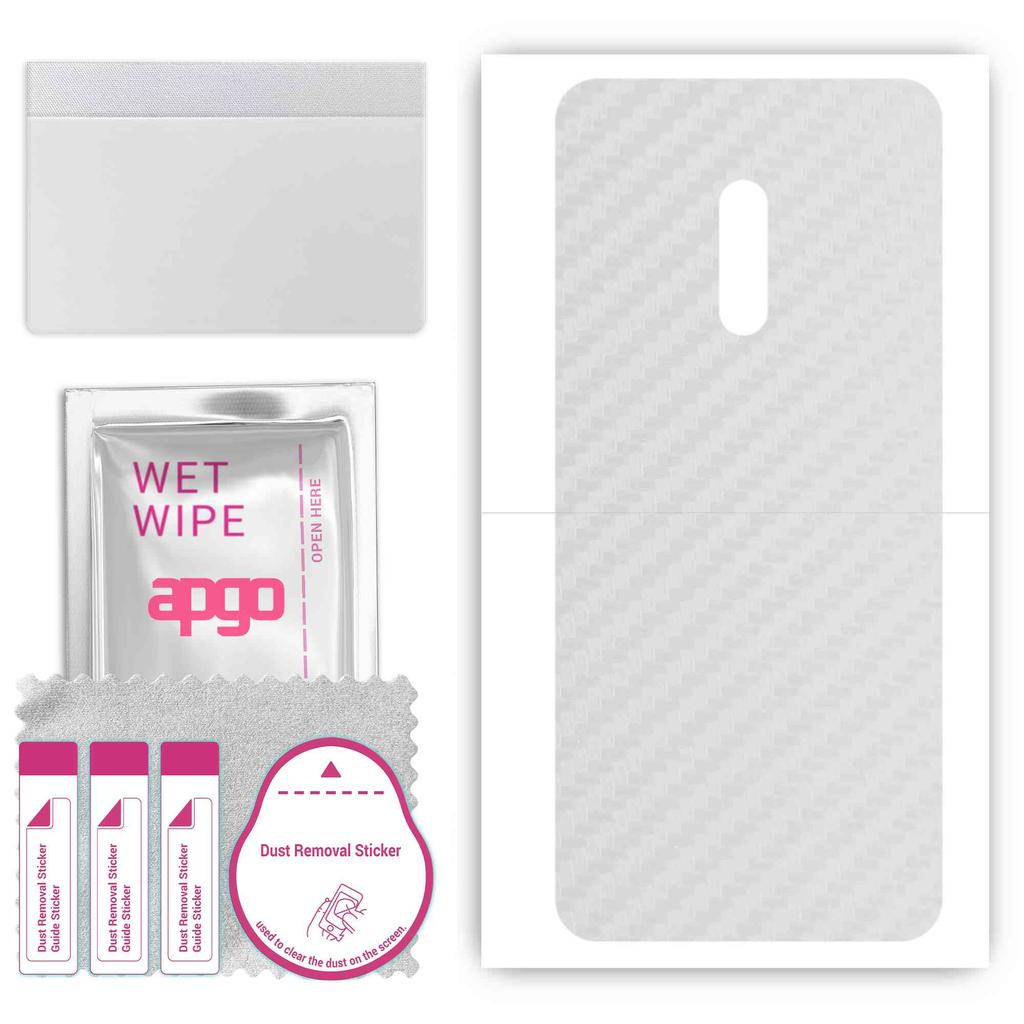 apgo Protective Skin Sticker for the Back Compatible with Realme X, Wrap Film, Foil, Vinyl - Pattern Transparent Carbon