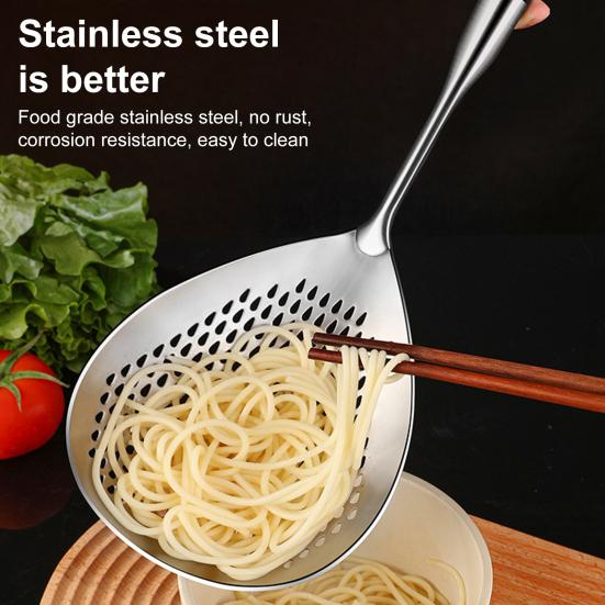 Шумовка из нержавеющей стали и зажим для пасты, шумовка, дуршлаг, многоцелевой кухонный инструмент для сервировки, процеживания