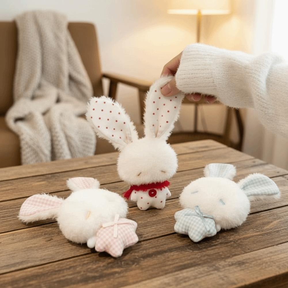 Soft Stuffed Rabbit Doll Pendant Long Ear Stuffed Bag Charm Cartoon Backpack Pendant  Backpack