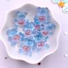 20Pcs Resin Glitter Kawaii Colorful Mini Love Bear Figurine Flat Back Rhinestone DIY Bow Decor Art Scrapbook Crafts  Accessories