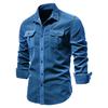 Men's Autumn Cotton Base, Corduroy Men's Business Shirt Slim Casual Shirt Men's New Long Sleeve Jacket