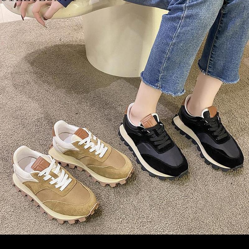 Женские кроссовки Dad Массивные Нескользящие Женские Спортивные Туфли Платформа Черные Уличные Для Ходьбы Теннисные Вулканизированные Туфли Женские Зимние