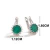 Bolaijewelry Простой круглый дизайн, серьги-кольца с натуральным зеленым агатом, комплект украшений для женской повседневной носки, изысканные украшения