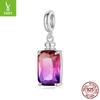 Gradual Change Rose Red Perfume Bottle Diy Pendant Accessories Exquisite Versatile S925 Silver Charm Beads