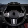 BBIH8 2026New Leather Fabric Car Steering Wheel Cover Valve Cap Accessories For BMW X1 X2 X3 X5 X4 X6 X7 iX3 F20 F10 F07 E70 E46 E90 E