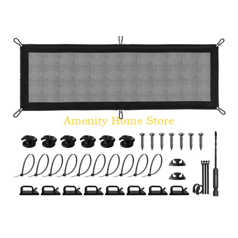 F26C Under Desk Cable Management Pocket Efficient Under Desk Wire Organizers Storage Holder for Secure and Neat Spaces