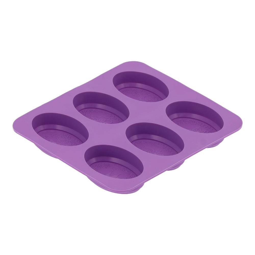 6-Cavity Design Soap Molding Case Flexible Silicone Cake Mold Set Silicone Soap Mold Handmade Soap