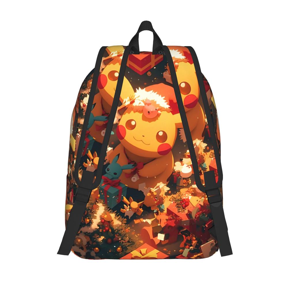 Модный рюкзак Покемон Пикачу Mochilas Однотонный Для улицы Ретро Моющийся Rucksack