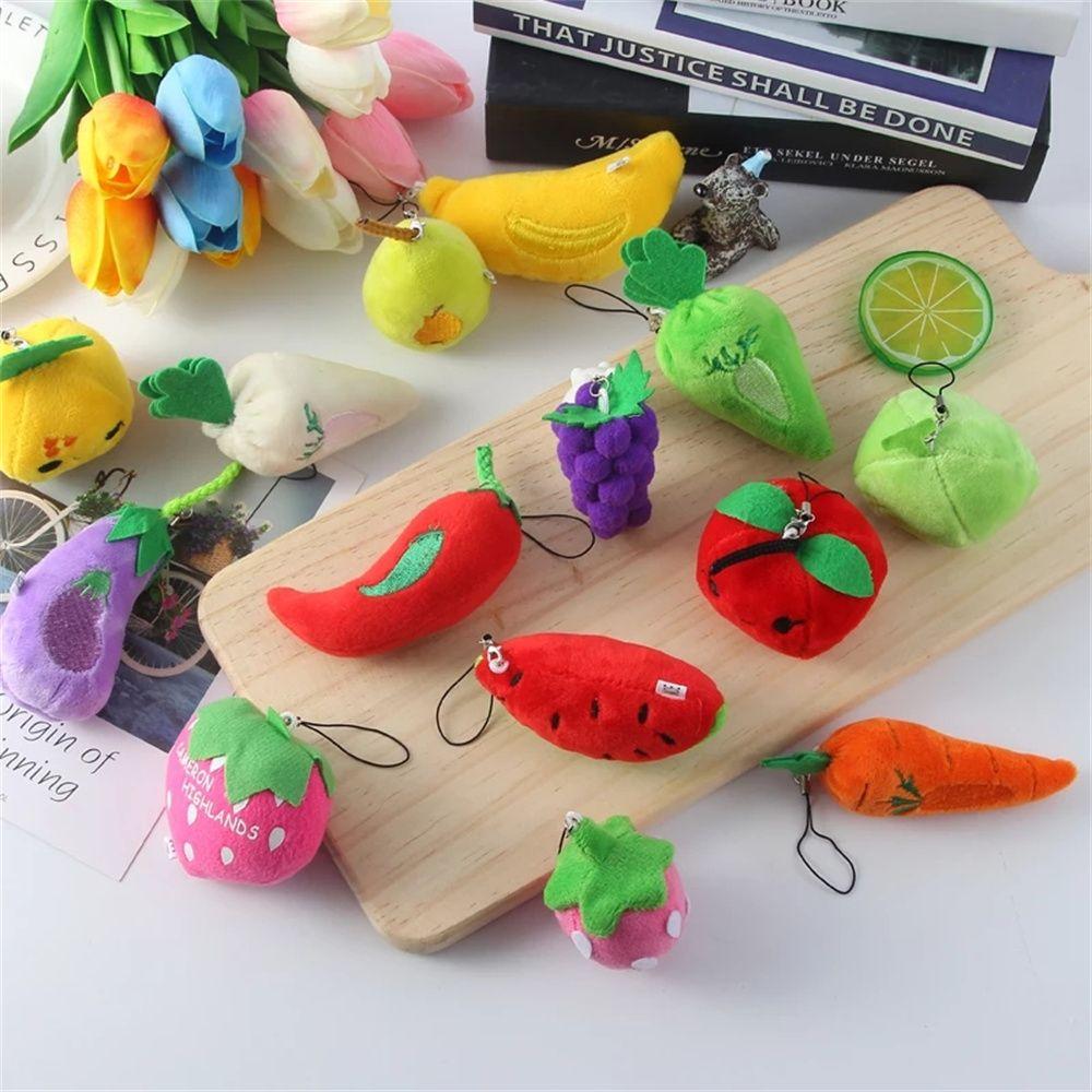 Pendant Key Holder Stuffed Toy Vegetable Plush Toy Fruit Plush Doll Plush Keychain Fruit Plush Toy