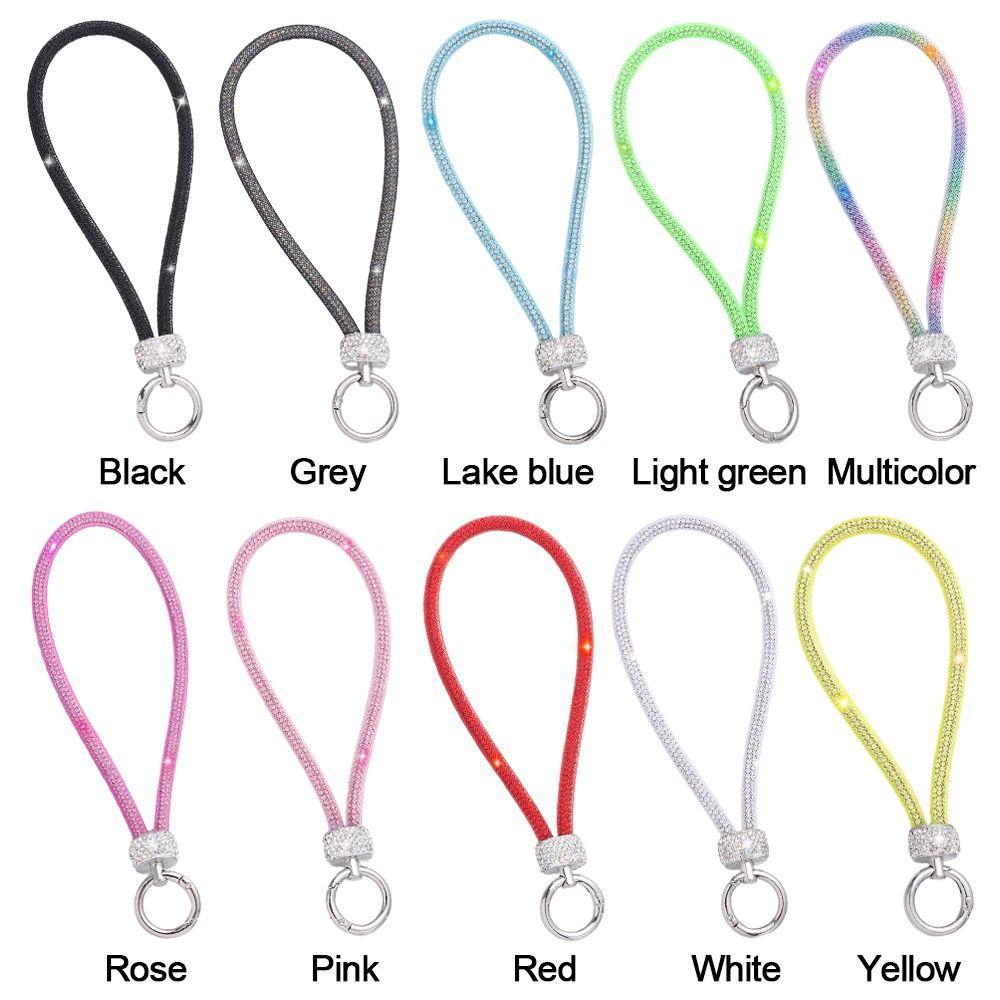 Bright Diamond Crystal Anti-lost Rope Keychain Hanging Cord Fashion Wrist Straps Phone Accessories