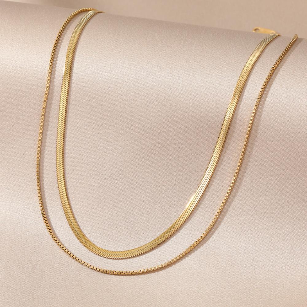 2023 Новый изысканный подарок унисекс, золотой ночной клуб, универсальная цепочка для свитера, простое ожерелье из двух частей для девочек, модное элегантное двухслойное ожерелье, комбинация