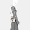 [Pre-Owned] Sylvie Gold Buckle Striped Web Leather Mini Tote Shoulder Crossbody Bag - Fair #1DUN1DC
