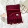 Модный однотонный шарф женский зимний новый стиль имитация кашемира шарф многоцветный теплый шарф длинная шаль