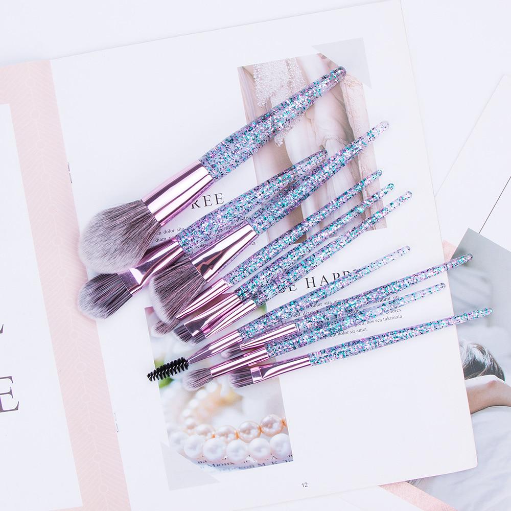 10Pcs Makeup Brushes Set Foundation Powder Blush Eye Shadow Lip Cosmetic Colorful for Make Up Tools