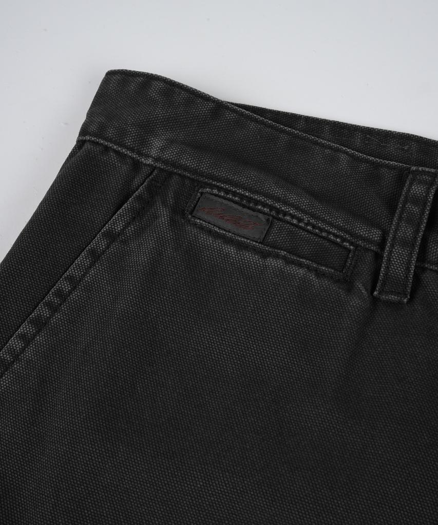BIRBANTE Garment-Washed Cargo Chino Pants - Black