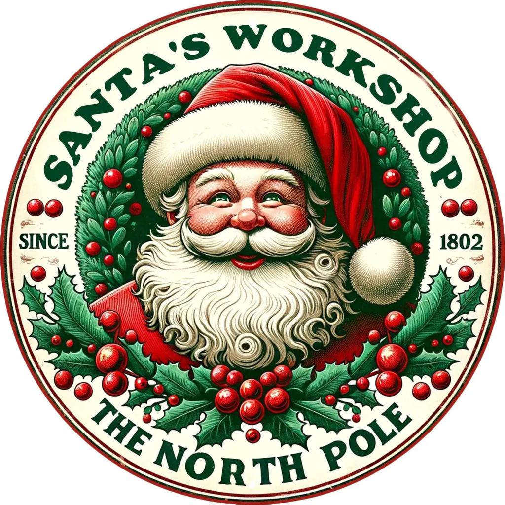 Круглая металлическая жестяная вывеска, художественная роспись, венок, декоративные тарелки, мультяшный снеговик, рождественский постер для декора стен дома, сада, гаража