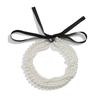 Boho Black Bow Pendant Necklace 2024 Women's Multi Layer Sweet Imitation Pearl Beads Girl Fashion Wedding Jewelry