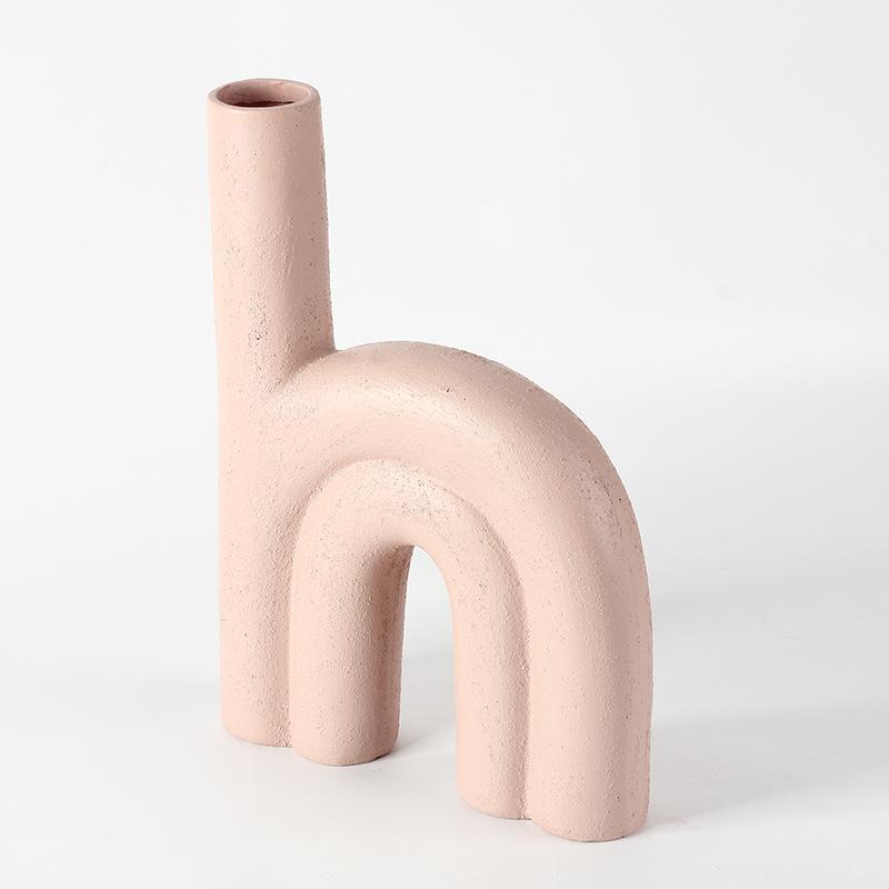 Ins Style Wabi-sabi Толстая керамическая ваза Украшения для гостиной Цветочная композиция Bed and Breakfast Магазин одежды Модельная комната Искусство Цветочные аксессуары