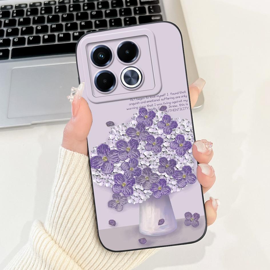 For Infinix Note 40 5G Case Cartoon Rabbit Flower Anti Slip Bumper Soft Silicone Cover For Infinix Note40 X6852 X6851 Phone Case