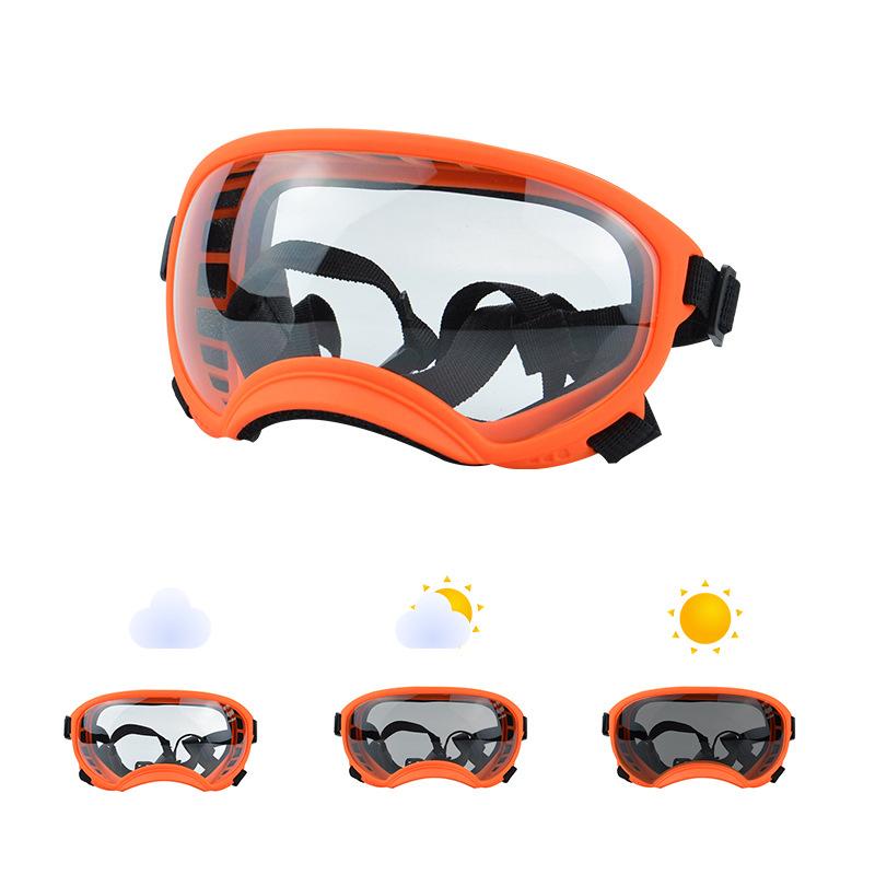 Outdoor cycling dog sunglasses, all-season windproof, dustproof, sandproof, light-transmitting, smart color-changing pet goggles