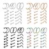 Nose Ring Piercing Kit Septum Nostril Nose Rings and Studs Stainless Steel Crystal Nose Piercing Jewelry Hoop 20G L Shape Nose Nail