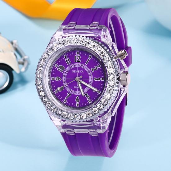 Yousheng Stylish LED Fluorescent Couple Watch Accurate Time Clear Reading Luminous Display Comfortable To Wear Watch