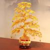 Handmade Fortune Tree Ornament: Hand-woven Aluminum Wire Money Tree for Wealth and Home Decor