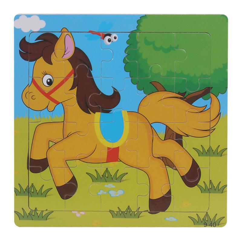 20-Piece Wooden Animal Cartoon Puzzle for Children Ages 3-7: Educational Early Learning Toy