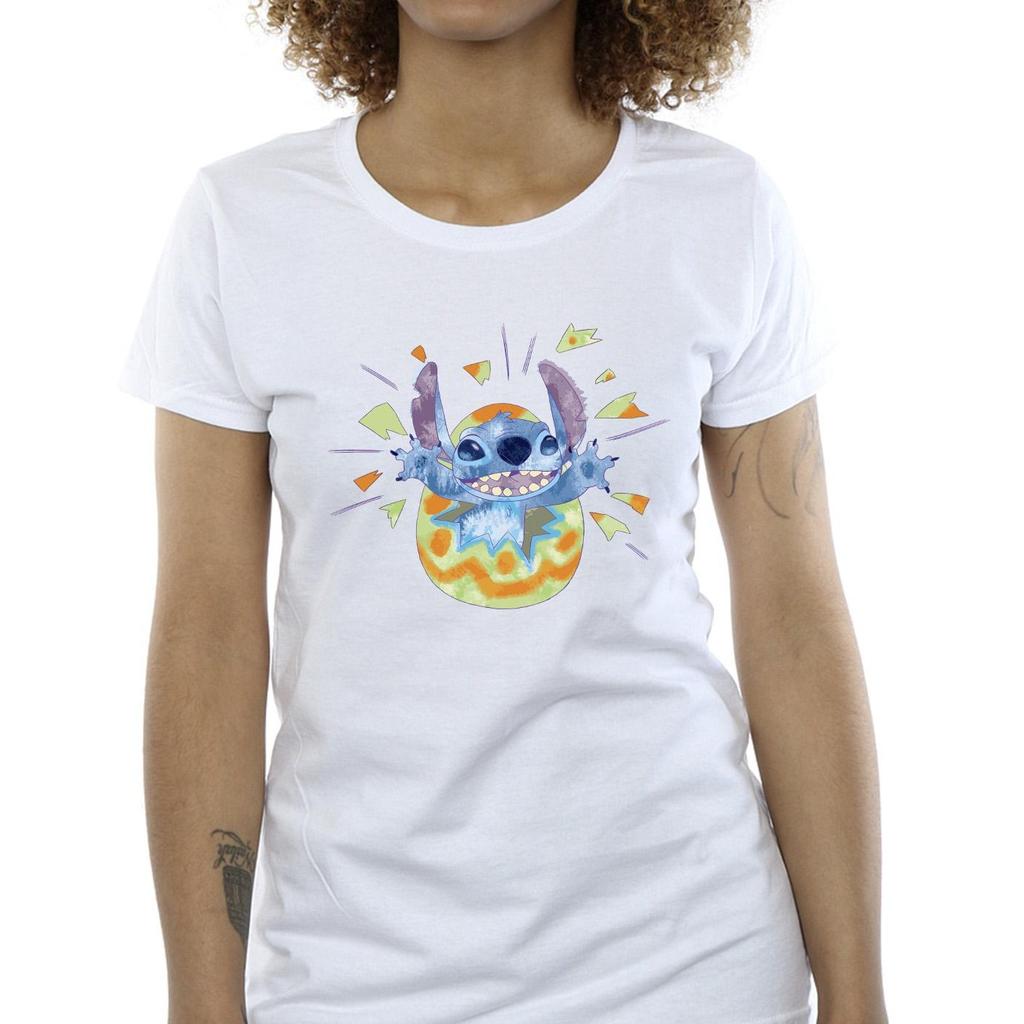 Disney Womens/Ladies Lilo & Stitch Cracking Egg Cotton T-Shirt