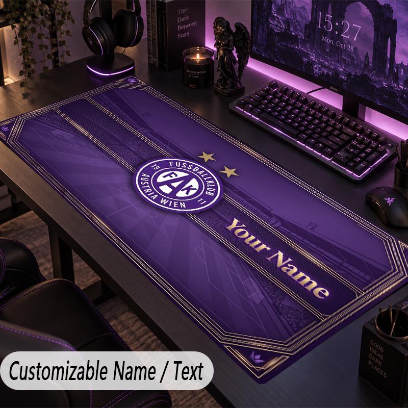 Custom Text Big Mousepad, Extended Desk Pad For Laptop Work GameAustria Wien FC