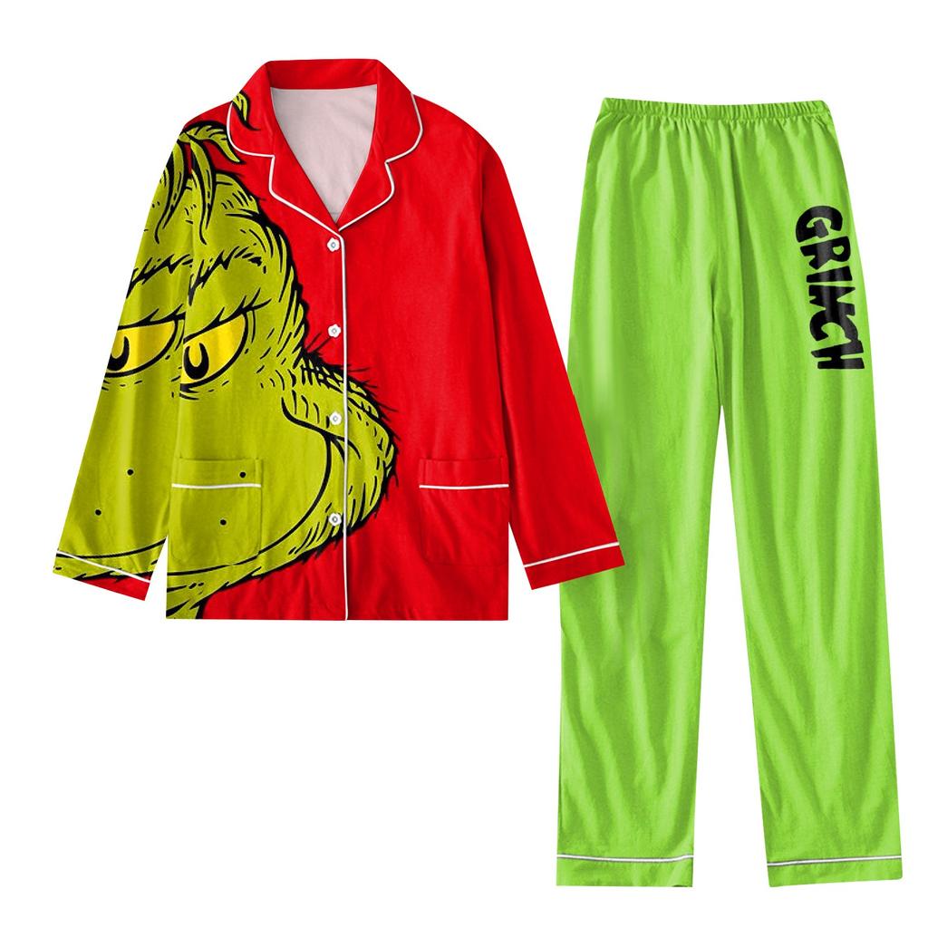 Женский костюм из 2 предметов с принтом, топ на пуговицах с длинными рукавами, широкие брюки, комплект, пижамный домашний повседневный костюм