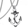 New Vintage Titanium Steel Necklace Wrapping Ship Anchor Rock Nightclub Trendy Men's Accessories