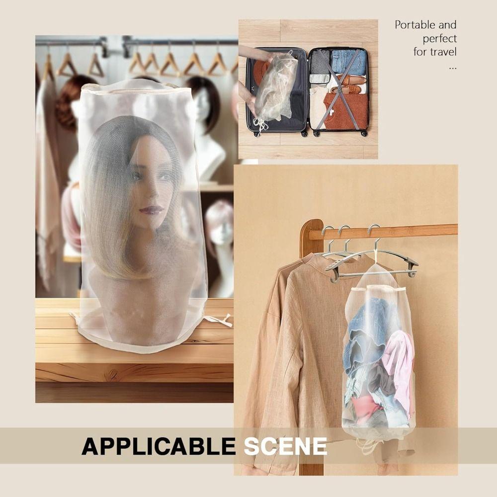 Drawstring Closure Wig Bag Adjustable Wig Dust Covers Dust Bag Wig Protection