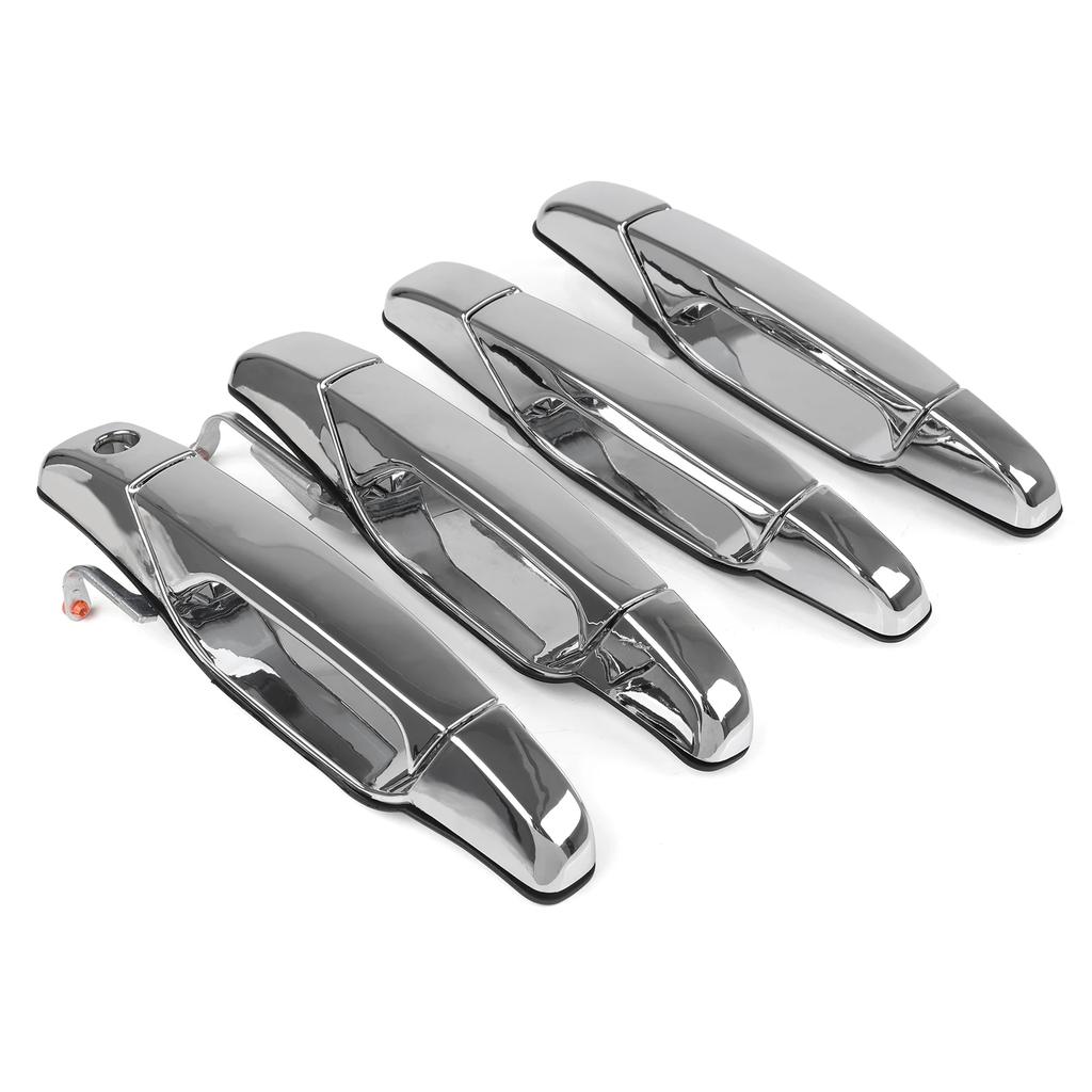 4PCS Chrome Black Door Handle Replacement Front Rear for Yukon Truck Cadillac Escalade 2007-2014 & Chevy Silverado GMC Sierra
