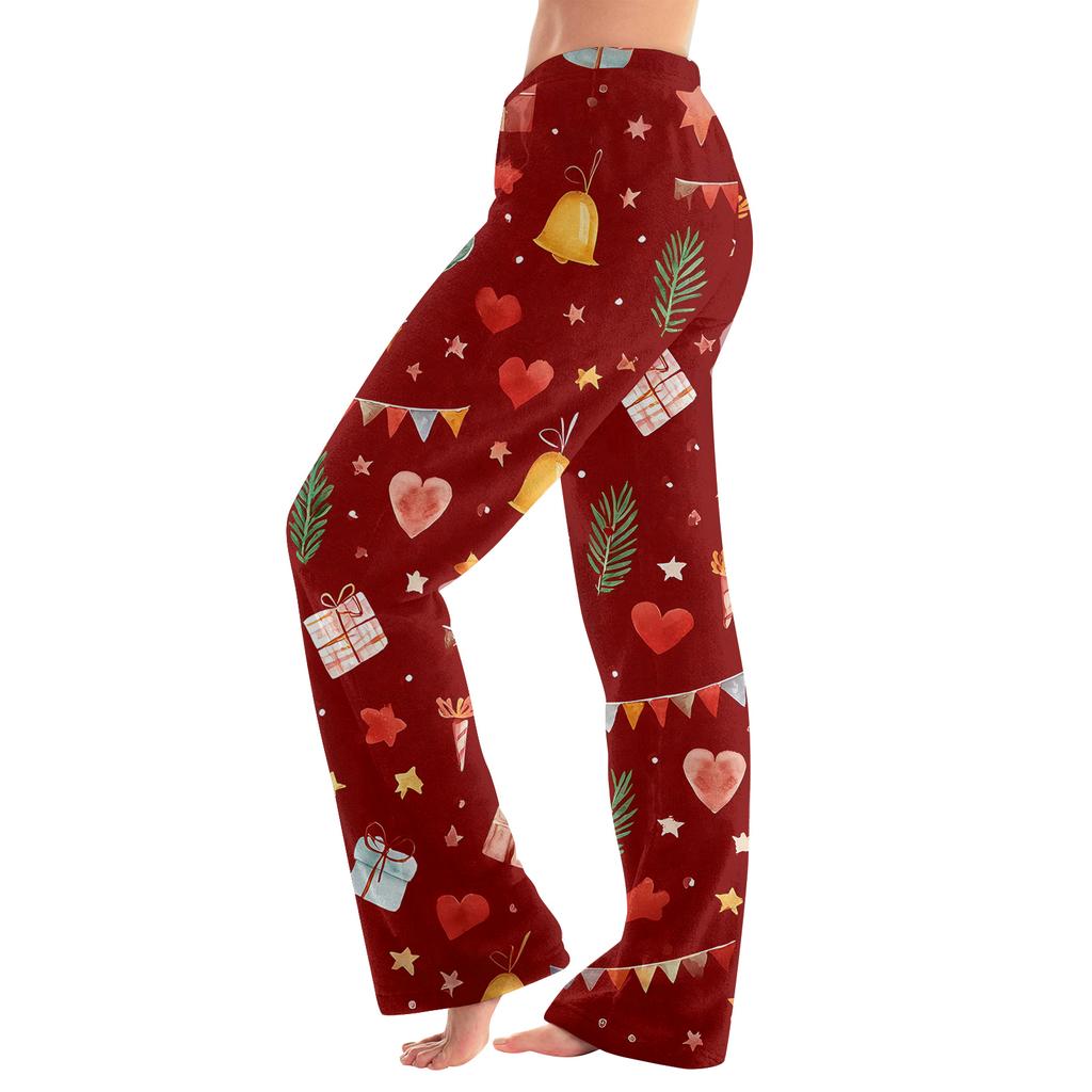 Women's Casual Fashion Women's Sports Home Christmas Pajama Pants Long Pants