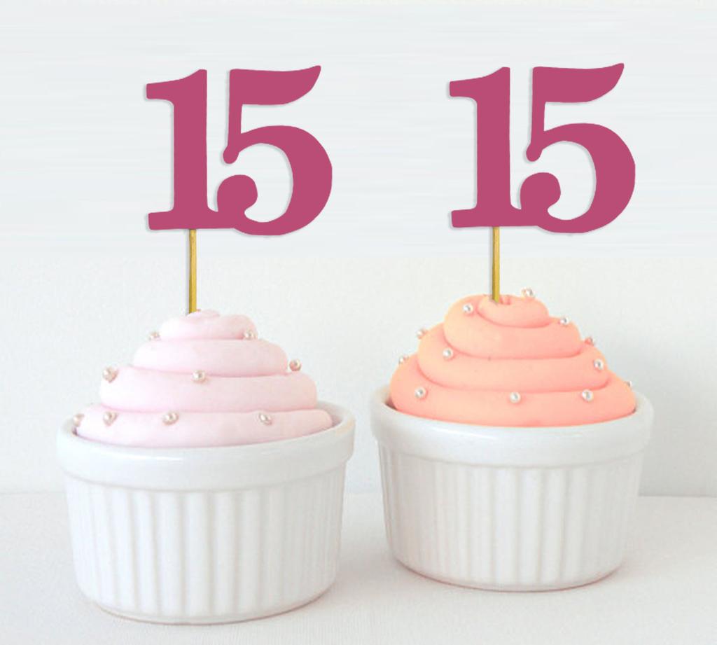 Darling Souvenir Quinceanera 15th Birthday Cupcake Toppers Десертные украшения - Pack Of