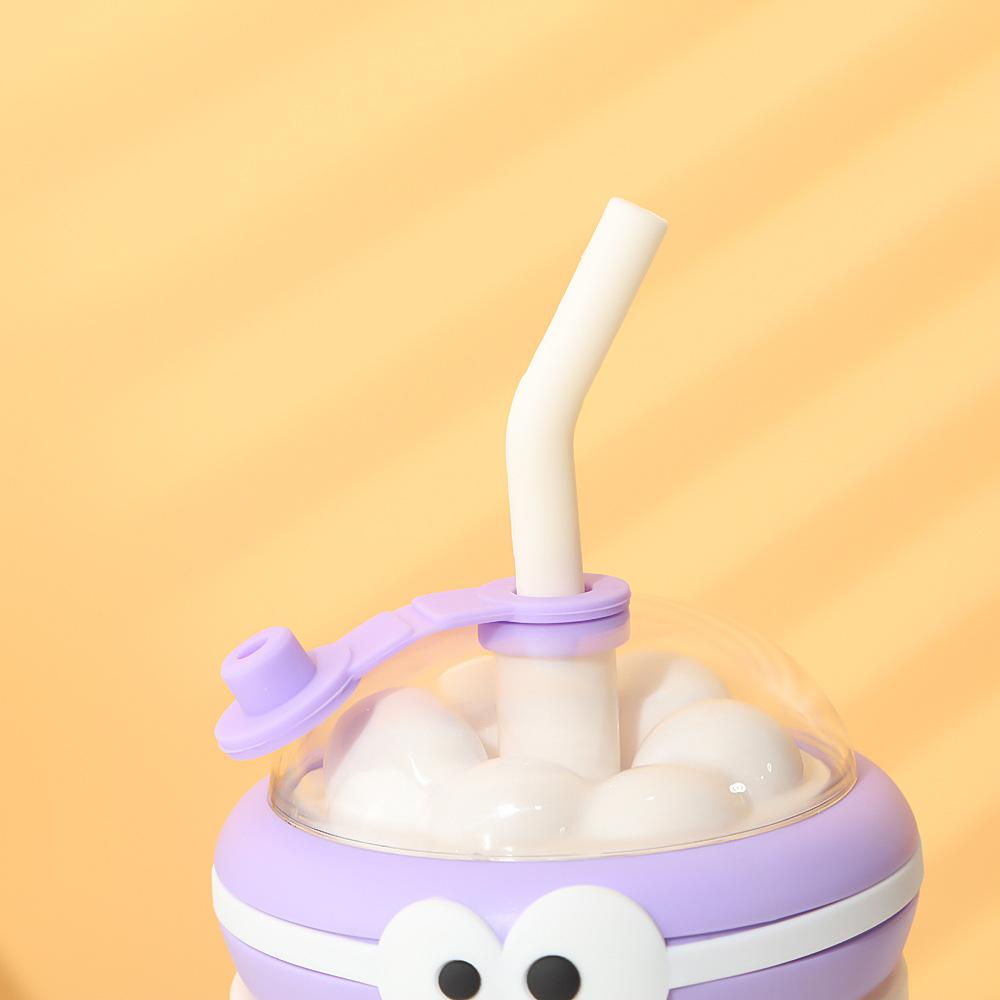Water bottle summer dopamine large capacity plastic cup cute big eye boy high value straw cup with handle anti-drop ice cup
