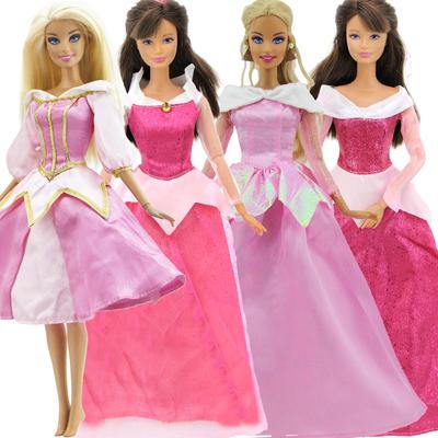 1x Классическое ретро-платье принцессы для 30-сантиметровой куклы, розовое нарядное бальное платье, одежда для 11,5-дюймовой куклы, косплей Авроры