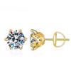 Moissanite Diamond Stud Earrings for Women Original 925 Sterling Silver with Gold Plated Screw Back Earring Fine Jewelry