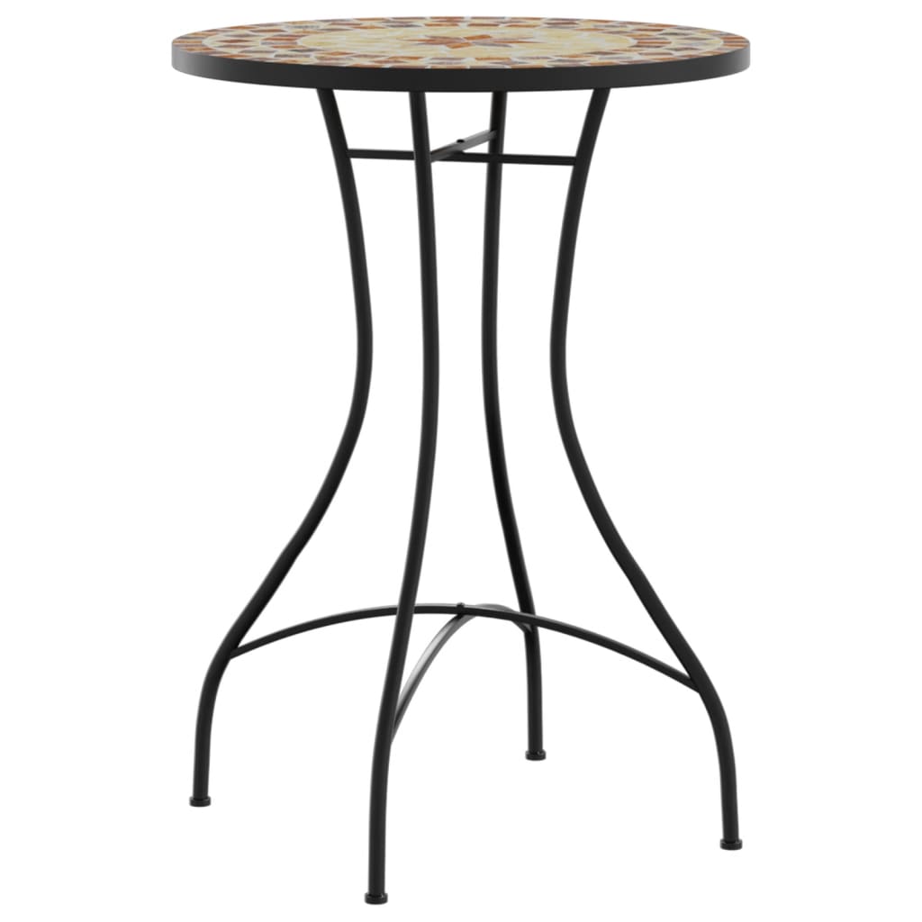 Vidaxl Mozaikowy Stolik Bistro, Terakotowo-Biały Ø50X70 Cm, Ceramiczny