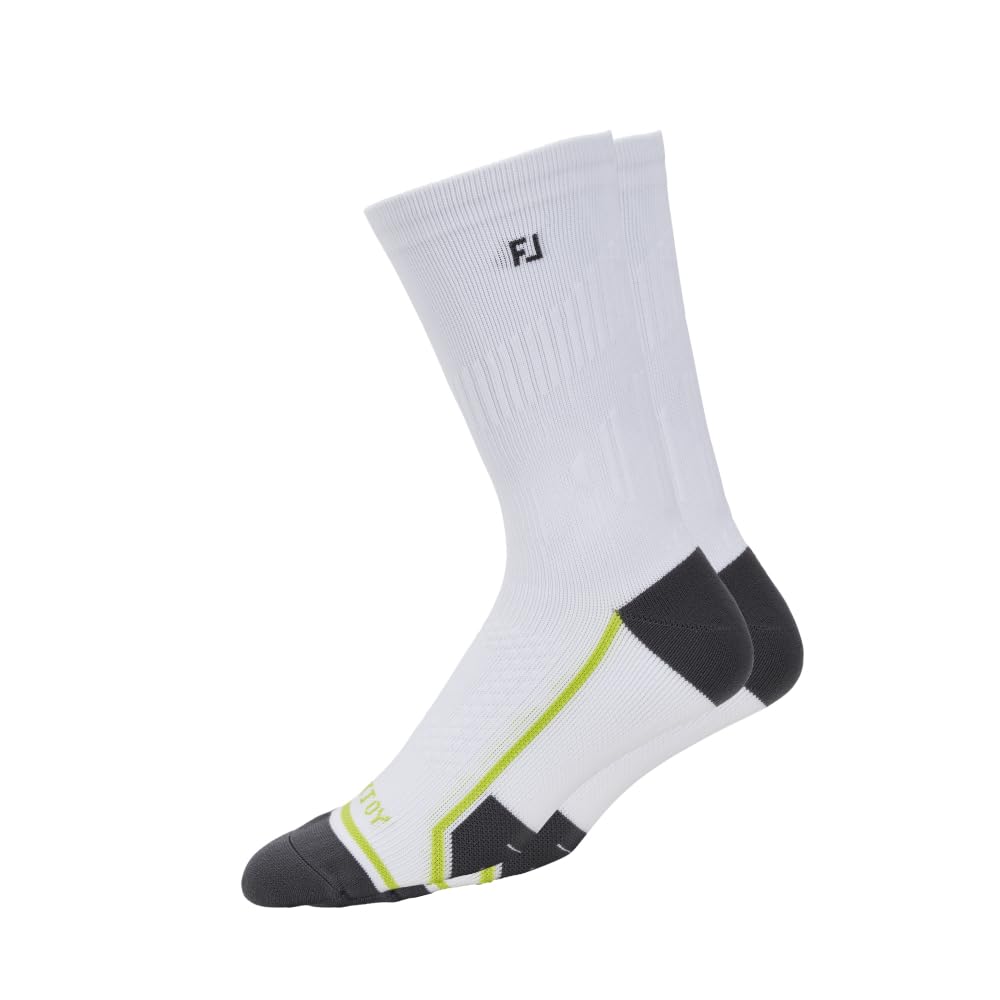 Носки FootJoy TechDry Crew, Белые, Мужские, Размеры 25см-27см, 18590 (18590-10271)