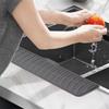 Kitchen Sink Splash Guard-Silicone Draining Mat Around Tap Draining Pad Behind Faucet with Lip Drip Catcher Sink Protector Mat