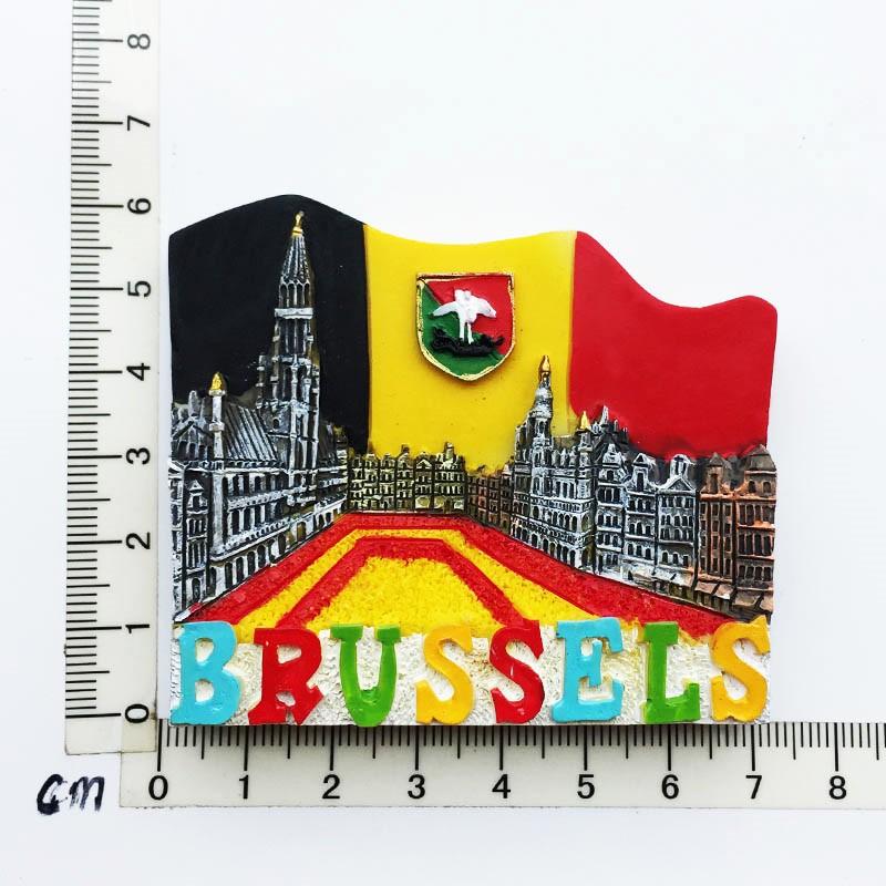 Бельгия Магнит на холодильник из смолы Гент Монс Магниты на холодильник 3D Наклейки Магнитные магниты Декор Брюгге Брюссель Туристический сувенир