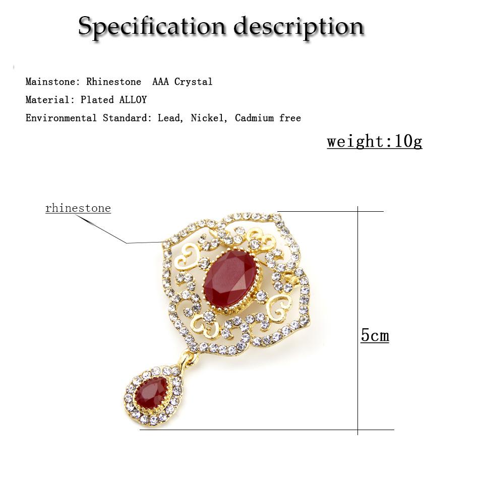 Женская брошь с кристаллами золотого цвета и стразами, полые свадебные украшения для невесты