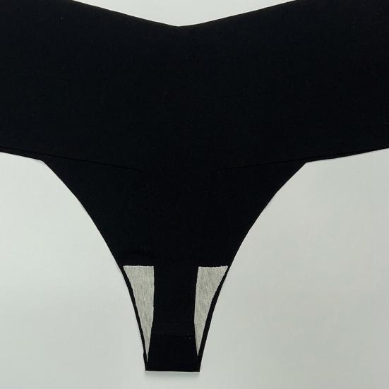 Women Panties Briefs Seamless Quick Dry Ice Silk Solid Color Anti-septic Mid Waist Thong Stretchy Butt-lifted Thin Female Underpants Underwear
