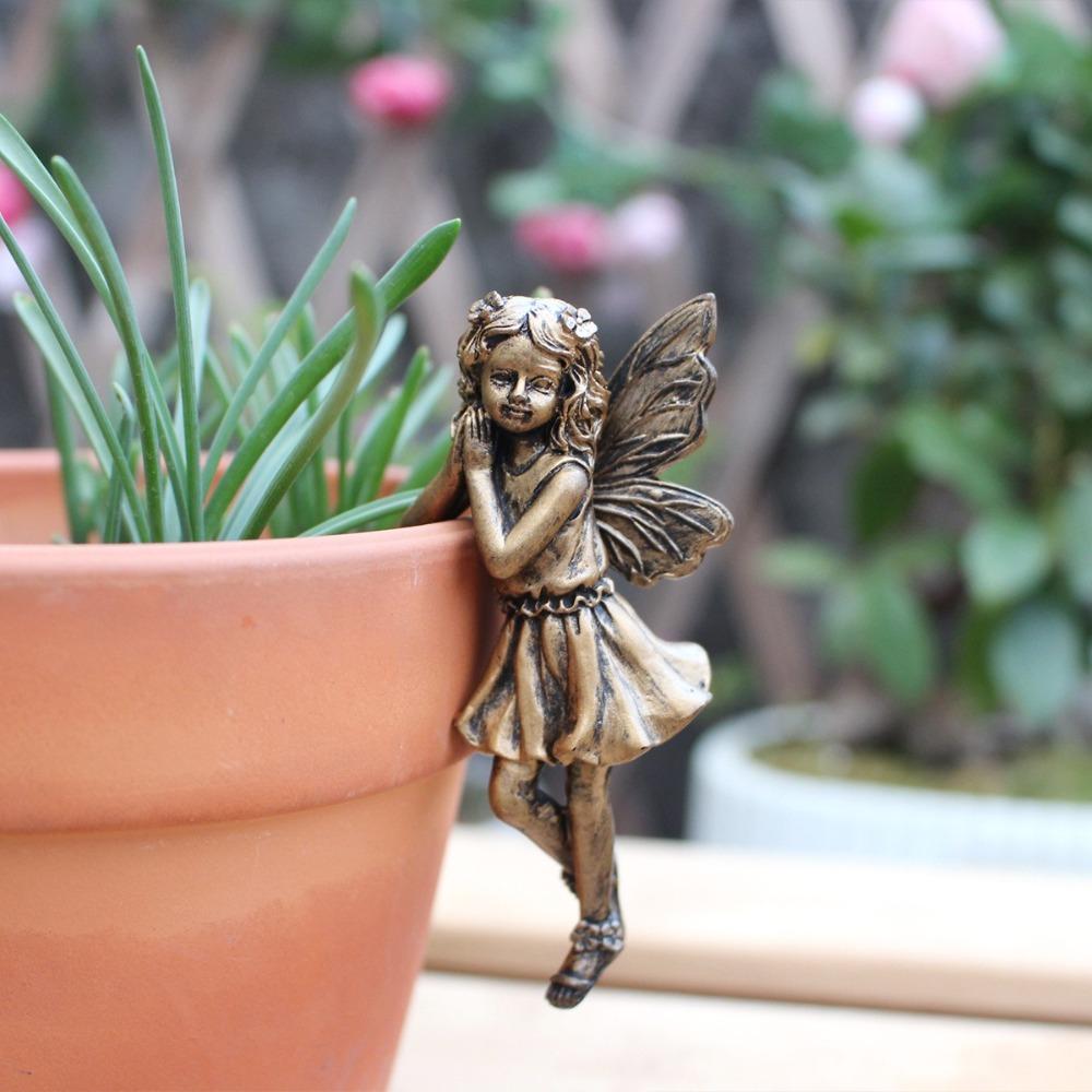 Имитация медного цветка Фея Статуэтка Набор Мультяшная Фея Подвесные Украшения Гостиная Спальня